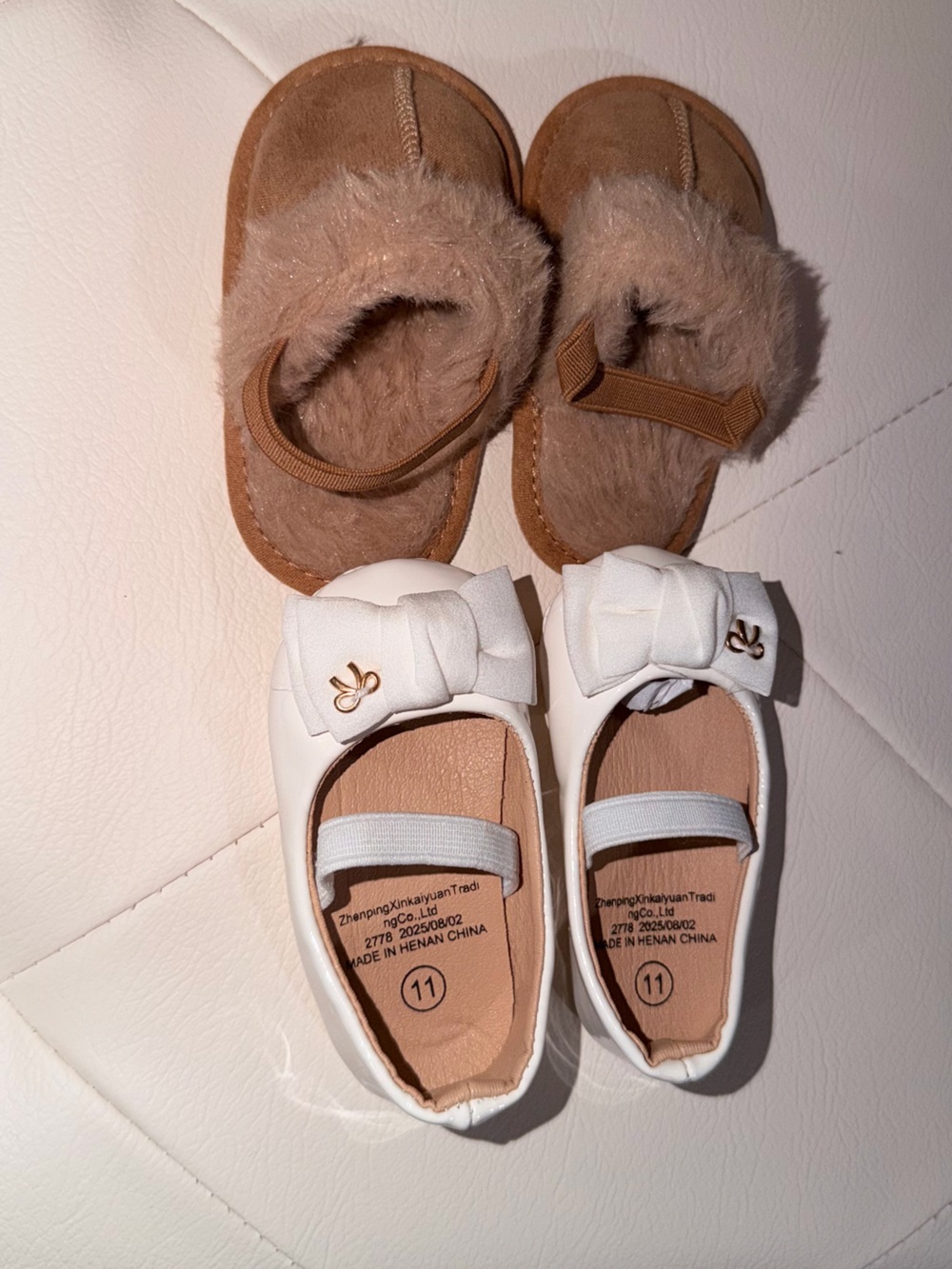 SHEIN White Bow Mary Jane Ballet Flats for Baby Girls